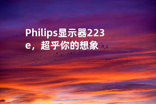 Philips 显示器223e，超乎你的想象